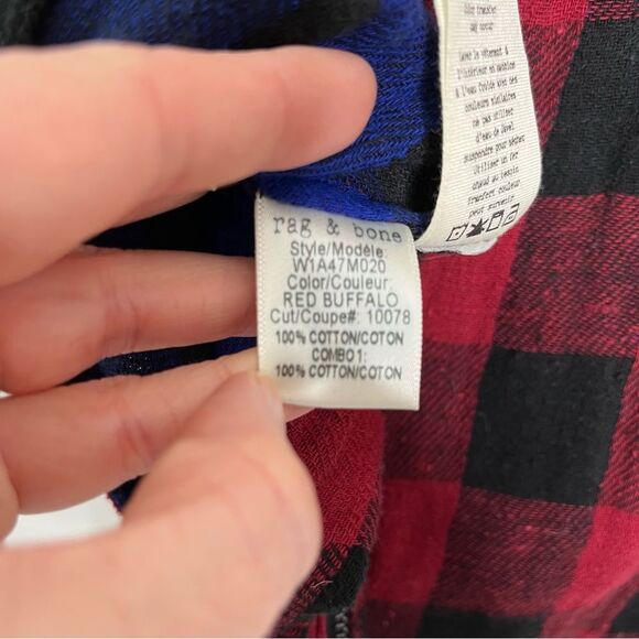 rag & bone Buffalo Check Reversible Crop Top S - Picture 4 of 6